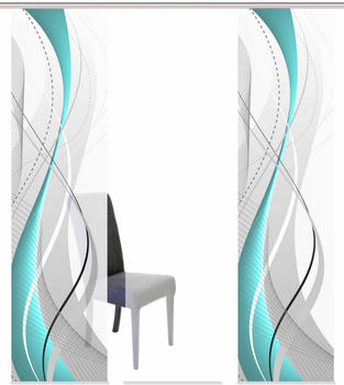 Home Fashion Schiebegardine Wuxi 60x245cm petrol (3er Set)