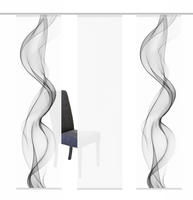HOME WOHNIDEEN Schiebegardine "ALBERTA" Klettband 3 Stk. tlg. HxB: 245x60,