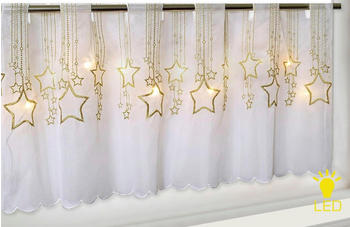 Delindo Lifestyle LED-Scheibengardine Sternenregen 115x45cm weiß gold