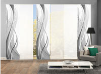 HOME WOHNIDEEN Schiebegardine "WUXi" Klettband 6 Stk. tlg. HxB: 245x60, inkl.