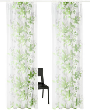 Home Affaire Ina mit Kräuselband 2-Stk. bedruckt Voile 144x225cm grün
