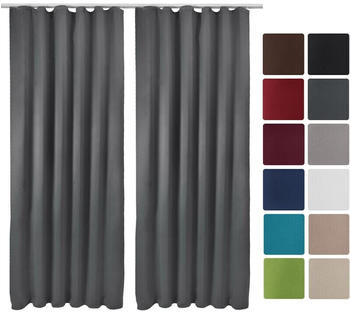Beautissu Amelie Nora Blackout 140x245cm mit Kräuselband (2 Stk.)