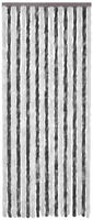 vidaXL Insektenschutz-Vorhang Grau und Wei&szlig; 100x220 cm Chenille