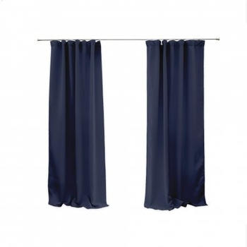 Victoria M. Vorhang mit Kräuselband verdunkelnd 140 x 245cm blau (2er-Set)