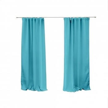Victoria M. Vorhang mit Kräuselband verdunkelnd 140 x 245cm hellblau (2er-Set)