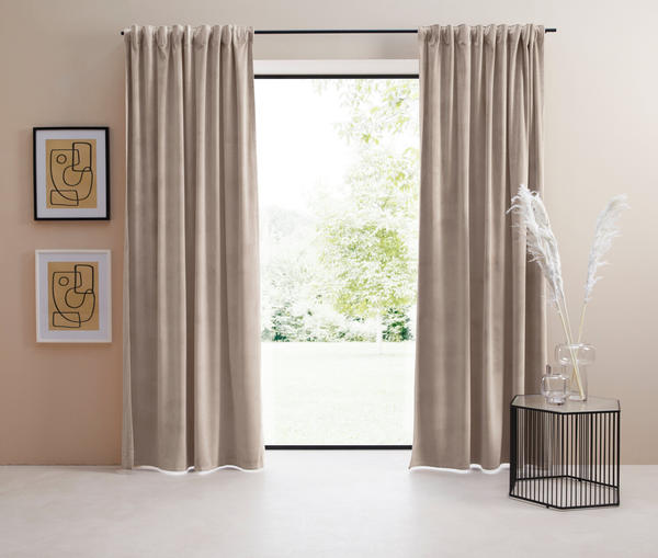 LeGer Home By Lena Gercke Samt Ladina 140x145cm taupe
