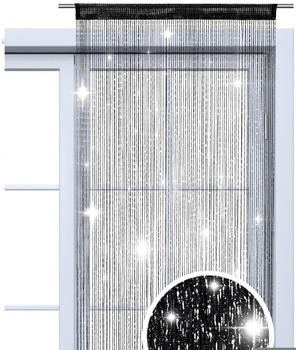 Wometo Lurex mit Glitzer-Effekt 90x245cm schwarz-silber