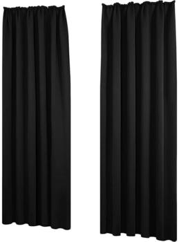 Deconovo Thermogardine 2er Set 140x220cm schwarz