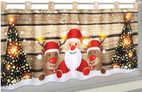 Delindo Lifestyle Scheibengardine "WEIHNACHTS-TEAM" Schlaufen 1 Stk. tlg. HxB: