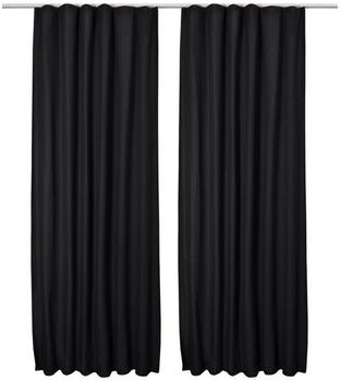 Beautissu Amelie Luna Thermo 140x245cm mit Kräuselband schwarz