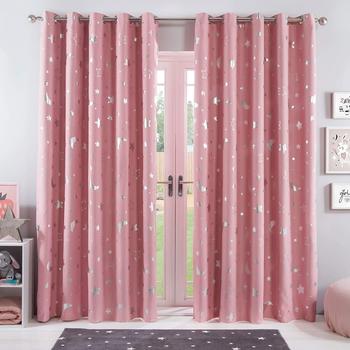 Dreamscene Galaxy Thermal Kid's Curtains, Pink Blush (168 x 229cm) Dreamscene Galaxy Thermal Kid's Curtains, Pink Blush (168 x 229cm)
