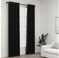 Verdunkelungsvorh&auml;nge Leinenoptik 2 Stk. Anthrazit 140x245 Cm Vidaxl