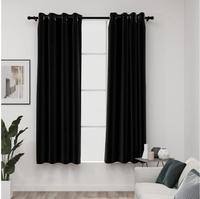 vidaXL Verdunkelungsvorh&auml;nge Leinenoptik 2 Stk. Anthrazit 140x175 cm