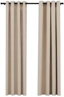 Verdunkelungsvorh&auml;nge 2 Stk. &Ouml;sen Leinenoptik Beige 140x225 Cm Vidaxl