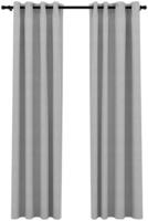 vidaXL Verdunkelungsvorh&auml;nge &Ouml;sen Leinenoptik 2 Stk. Grau 140x225 cm