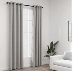 vidaXL Linen-effect blackout curtains 2 pcs. 140x225cm gray (321169)