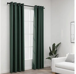vidaXL Linen-effect blackout curtains 2 pcs. 140x245 cm green (321186)