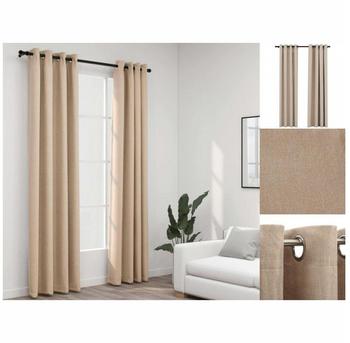 vidaXL Linen-effect blackout curtains 2 pcs. 140x245 cm beige (321210)