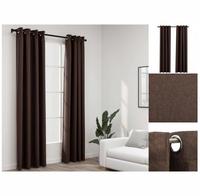 Verdunkelungsvorh&auml;nge &Ouml;sen Leinenoptik 2 Stk. Taupe 140x225 Cm Vidaxl