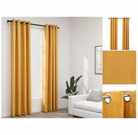 vidaXL Verdunkelungsvorh&auml;nge &Ouml;sen Leinenoptik 2 Stk. Gelb 140x225 cm