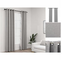 vidaXL Verdunkelungsvorh&auml;nge &Ouml;sen Leinenoptik 2 Stk. Grau 140x245 cm