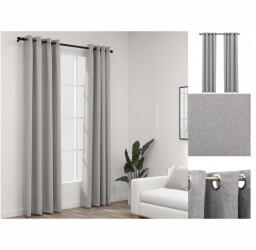 vidaXL Linen-effect blackout curtains 2 pcs. 140x245 cm gray (321170)