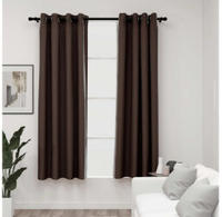 vidaXL Verdunkelungsvorh&auml;nge &Ouml;sen Leinenoptik 2 Stk. Taupe 140x175cm