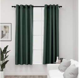 vidaXL Linen-effect blackout curtains 2 pcs. 140x175 cm green (321184)