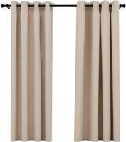 vidaXL Verdunkelungsvorh&auml;nge 2 Stk. &Ouml;sen Leinenoptik Beige 140x175 cm