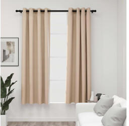 vidaXL Linen-effect blackout curtains 2 pcs. 140x175 cm beige (321208)