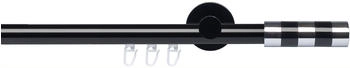 Liedeco Innenlaufgarnitur 20mm Piano Murcia 2mm 1-läufig Gardinenstange Komplett schwarz 240cm