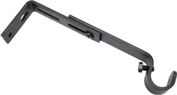 Gardinia Memphis ausziehbarer Wandträger für Ø 16 mm Gardinenstange, schwarz-matt, 10-14 cm, 2 Stück (11521)