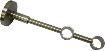 Gardinia Doppelträger geschlossen für Gardinenstangen, 2-läufig, Serie Chicago, Durchmesser 20 mm, Edelstahl-Optik (10011150)