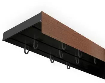 SN Deco SH mit Blende 3-läufig 300cm schwarz-walnuss