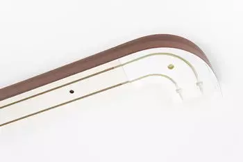 Garesa Kunststoffschiene mit Blende 2-l&auml;ufig 150cm Decke nussbaum