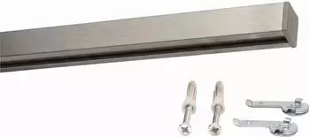 Deco-Raum Gardinenschiene auf Ma&szlig; 1-lauf Square Edelstahl-optik 350cm
