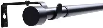 Deco-Raum Gardinenstangen Set Ausziehbar 1-Lauf Kappe Flexa &Oslash; 16/19 mm 70-120cm Schwarz