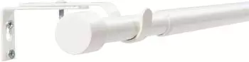 Deco-Raum Gardinenstangen Set Ausziehbar 1-Lauf Kappe Flexa &Oslash; 16/19 mm 70-120cm Wei&szlig;