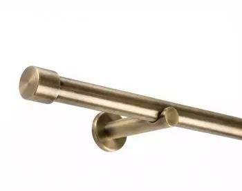 Deco-Raum Gardinenstange nach Maß 1-Lauf Kappe Ø 25mm Messing-antik 440cm