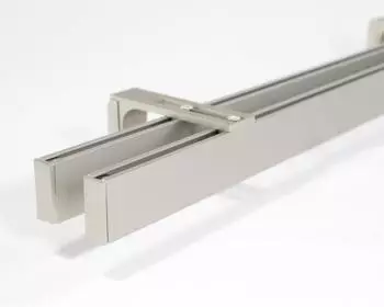 Deco-Raum Gardinenschiene nach Ma&szlig; 2-Lauf Loft Edelstahl-Optik 160cm