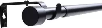 Deco-Raum Gardinenstangen Set Ausziehbar 1-Lauf Kappe Flexa &Oslash; 16/19 mm 120-210cm Schwarz