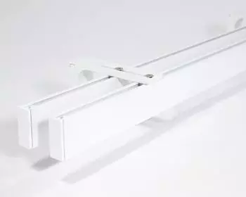Deco-Raum Gardinenschiene nach Ma&szlig; 2-Lauf Loft Wei&szlig; 400cm