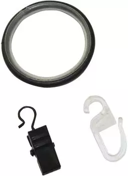 Gardinia Gardinenring mit Gleiteinlage f&uuml;r Industrial Home schwarz &Oslash; 25 mm 10 Stk.