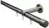 Gardinia Gardinenstangen-Set Isa 1-Lauf Ø 20 mm Edelstahl-Optik - 180 cm (36314)