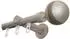Gardinia Gardinenstange mit Innenlauf II Kira silber 200 cm Ø 19 mm