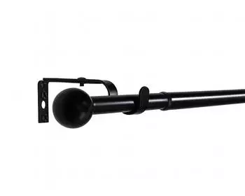 Deco-Raum Gardinenstangen Set Ausziehbar 1-Lauf Kugel Flexa Ø 16/19 mm 70-120cm Schwarz
