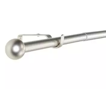 Deco-Raum Gardinenstangen Set Ausziehbar 1-Lauf Kugel Flexa &Oslash; 16/19 mm 70-120cm Edelstahl-optik