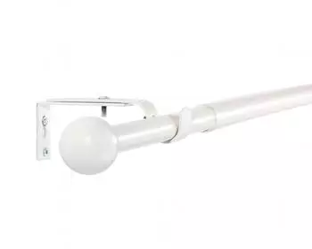 Deco-Raum Gardinenstangen Set Ausziehbar 1-Lauf Kugel Flexa Ø 16/19 mm 70-120cm Weiß