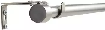 Deco-Raum Gardinenstangen Set Ausziehbar 1-Lauf Kappe Flexa &Oslash; 16/19 mm 70-120cm Edelstahl-optik