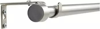 Deco-Raum Gardinenstangen Set Ausziehbar 1-Lauf Kappe Flexa &Oslash; 16/19 mm 120-210cm Edelstahl-optik